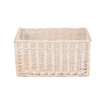 Wicker White Wash Storage Open Basket | Large | White