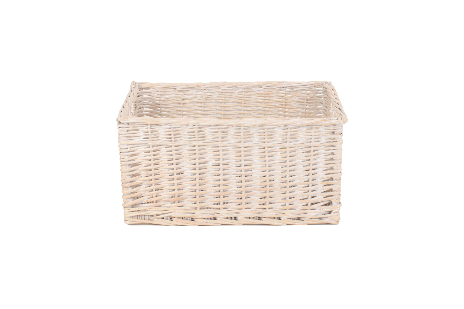 Wicker White Wash Storage Open Basket | Extra Large | White