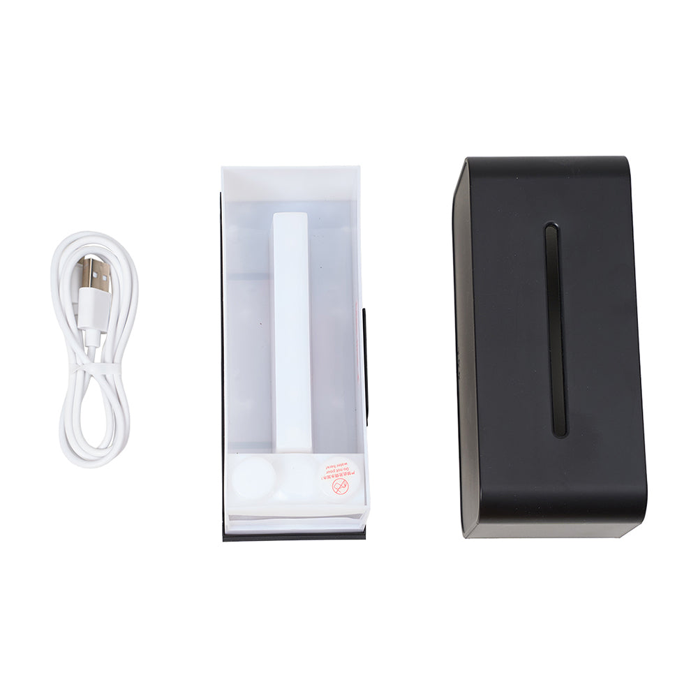 Ultrasonic Essential Oil Diffuser With Flame Effect, 7 Led Ambient Lights, Timer & Auto Shut-off | Black