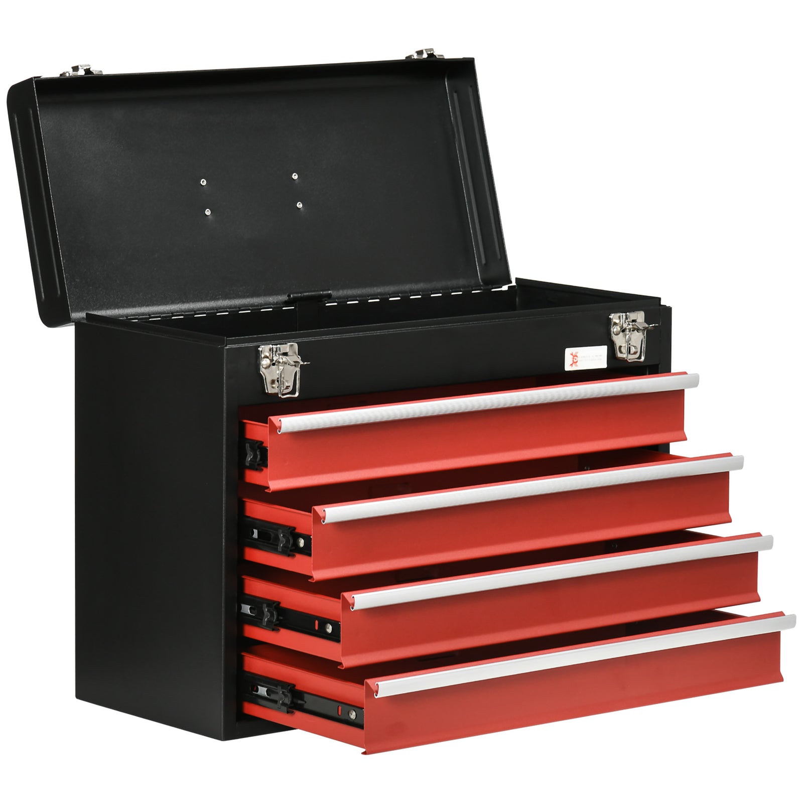 Lockable 4 Drawer Tool Chest With Ball Bearing Slide Drawers | Black