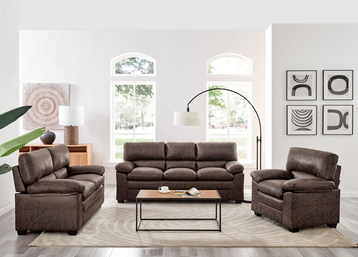 Oxford Faux Leather Sofa 2 Seater | Chocolate