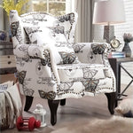 Retro Butterfly Wingback Studded Armchair