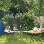 Aluminium Directors Chair Folding Camping Chair W/side Table | Green