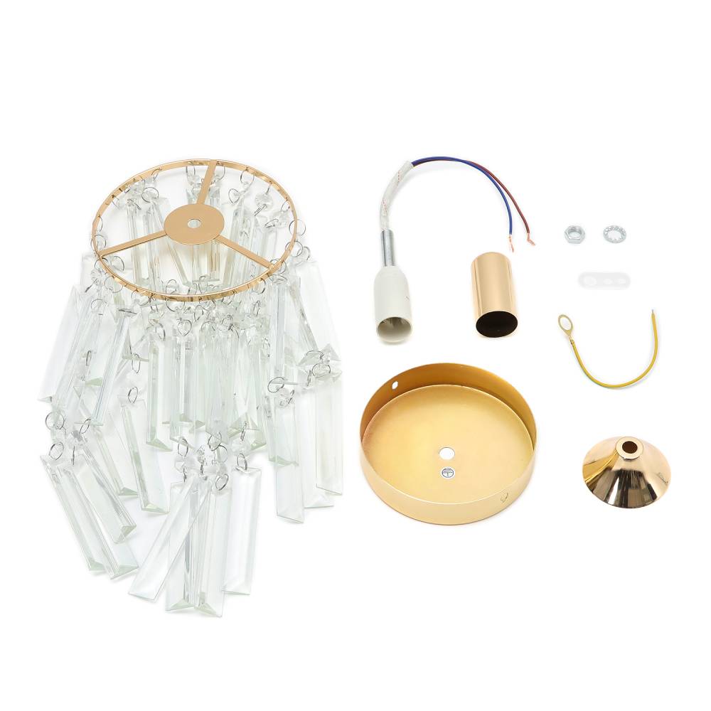Modern Gold Crystal Ceiling Light 25cm Diameter, 29cm Height, Single Head Round Chandelier