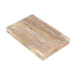 Wood Shallow Wooden Plinth Tray | Large | Brown