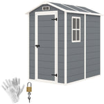 4 X 6ft Plastic Garden Shed W/ Floor, Window And Door