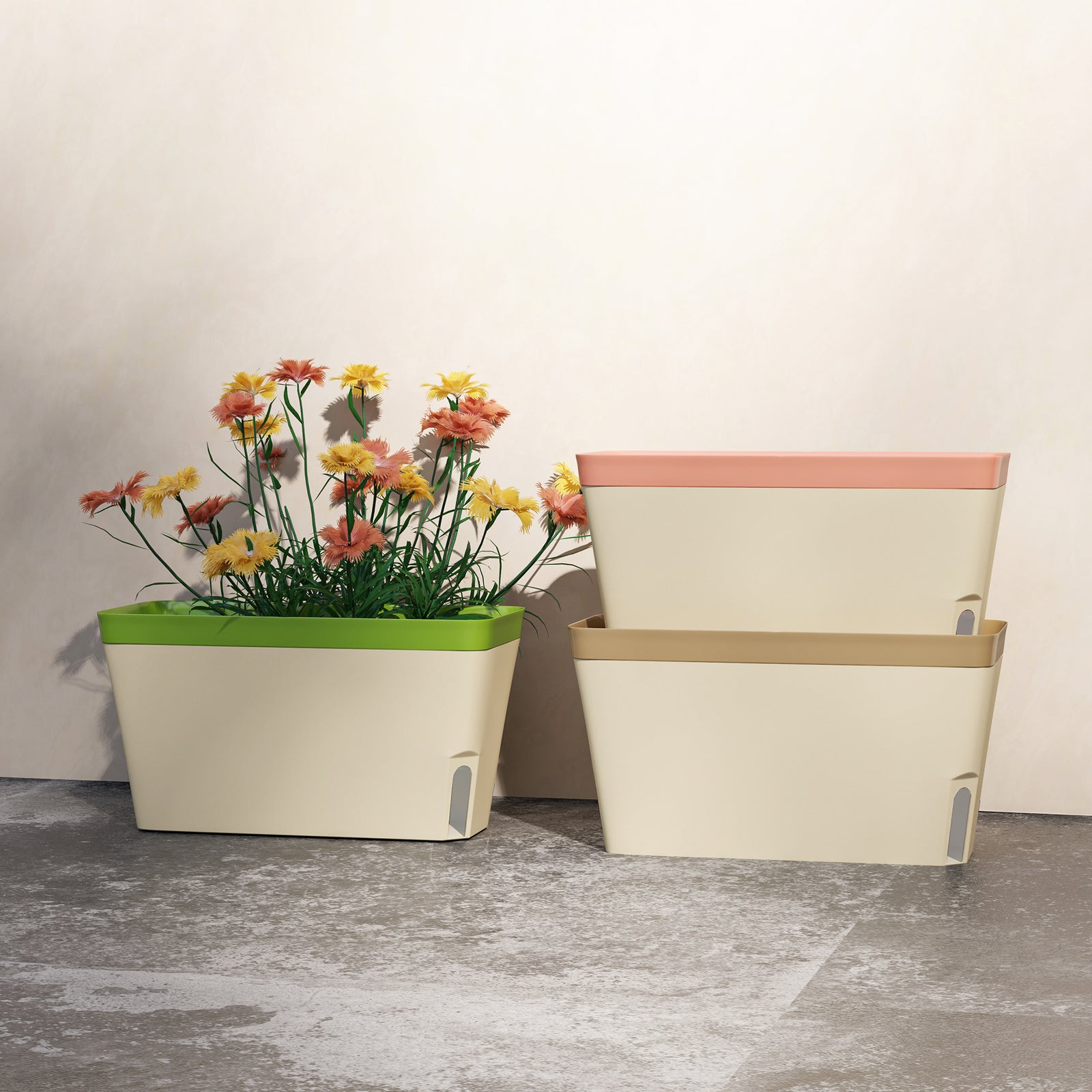 3 Pcs Self Watering Plant Pots W/ Visual Water Level Window