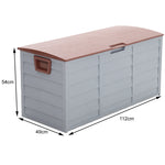 290l Waterproof Large Plastic Garden Storage Box With Wheels | Brown