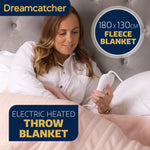 Deluxe  Xl Electric Throw Heated Double Over Blanket Soft Fleece 9 Heat & 12hr Timer Settings | XL | Pink
