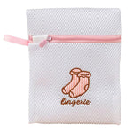 Zippered Mesh Laundry Clothes Washing Bag,  White
