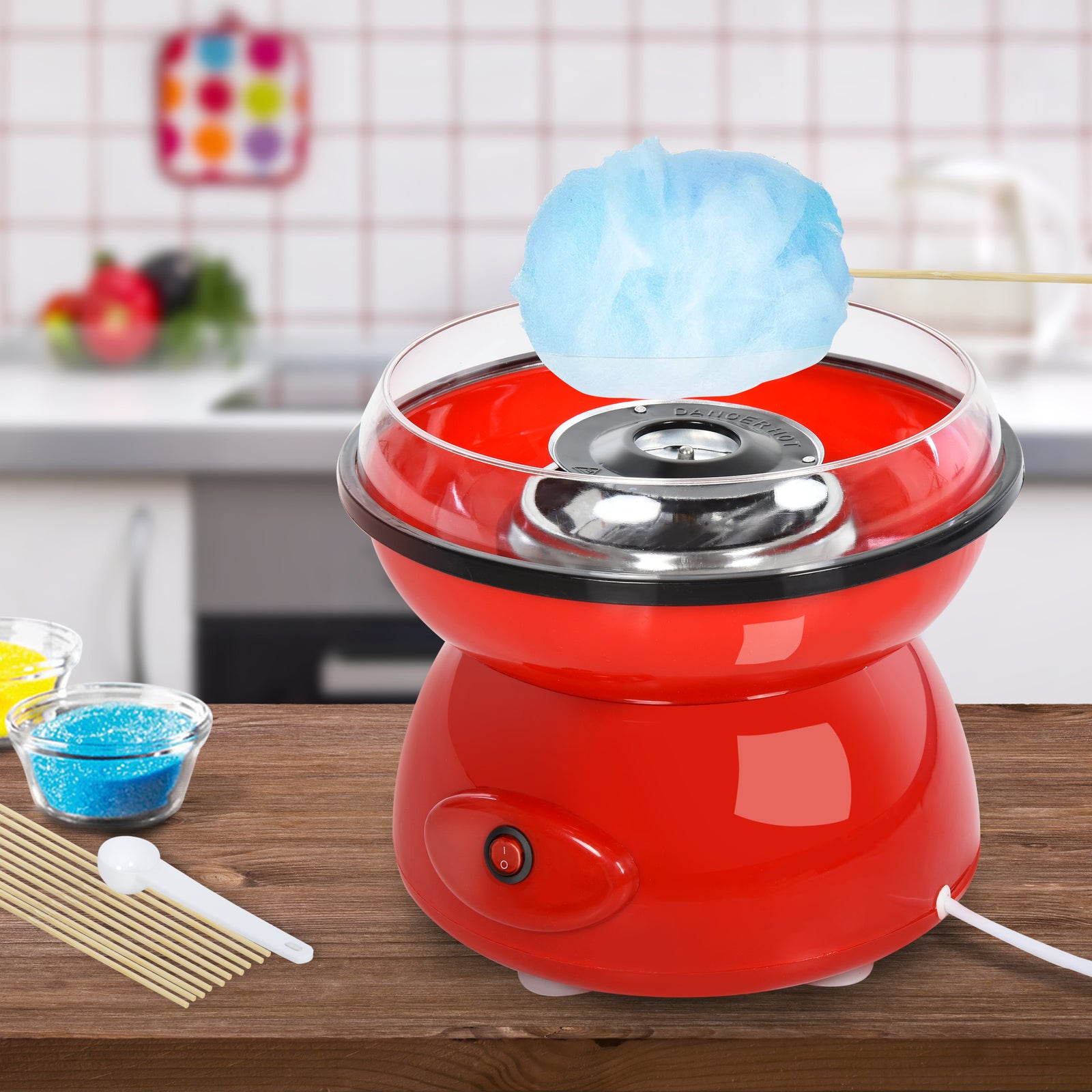 450w Electric Candyfloss Machine Kit Non-stick Children | One Size | Red