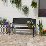 2 Seater Metal Bench Patio Garden Chair