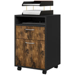 60cm Storage Cabinet With Drawers And Open Shelf,brown | One Size | Brown