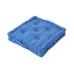Rajput Ribbed Cotton Floor Cushion | 40cm x 40cm | Blue