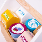 Wooden Dairy Delivery Set, Includes Crate & 6 Dairy Pieces