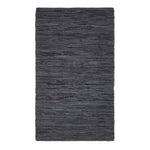 Denver Leather Woven Rug | 150cm x 95cm | Black