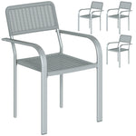 Garden Chairs Set, Stackable & Rattan Effect | Light Grey