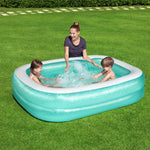 Inflatable Rectangular Family Pool With Repair Patch, 2.01mx1.50mx51cm