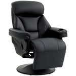 Upholstered Reclining Armchair With Adjustable Backrest | Black