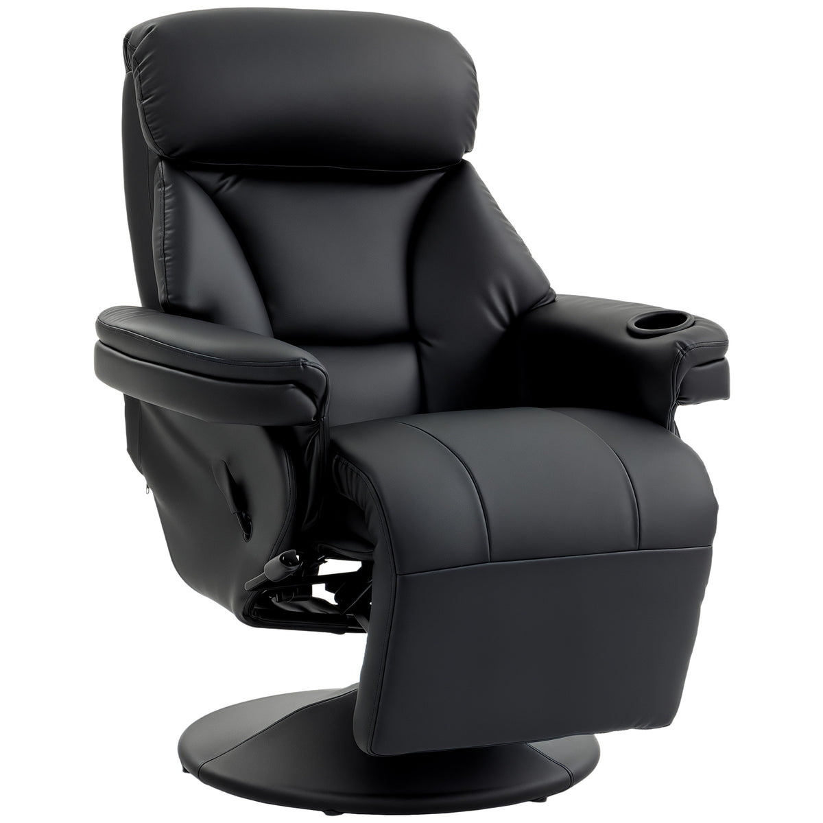 Upholstered Reclining Armchair With Adjustable Backrest | Black