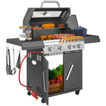 Outsunny 4+1 Burner Gas Bbq With Clear Lid