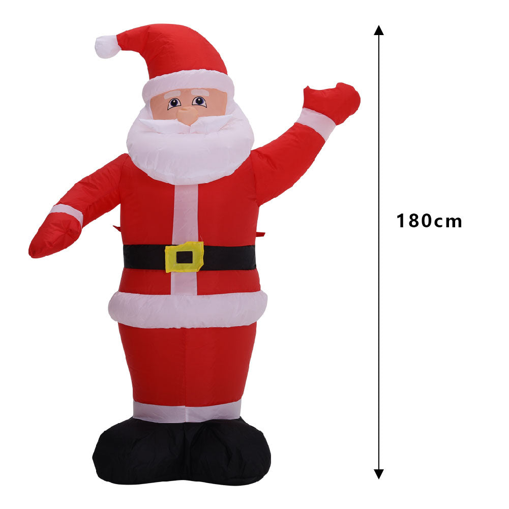 Inflatable Santa Claus – Outdoor Christmas Decoration With Built-in Air Blower & Transformer | 180cm