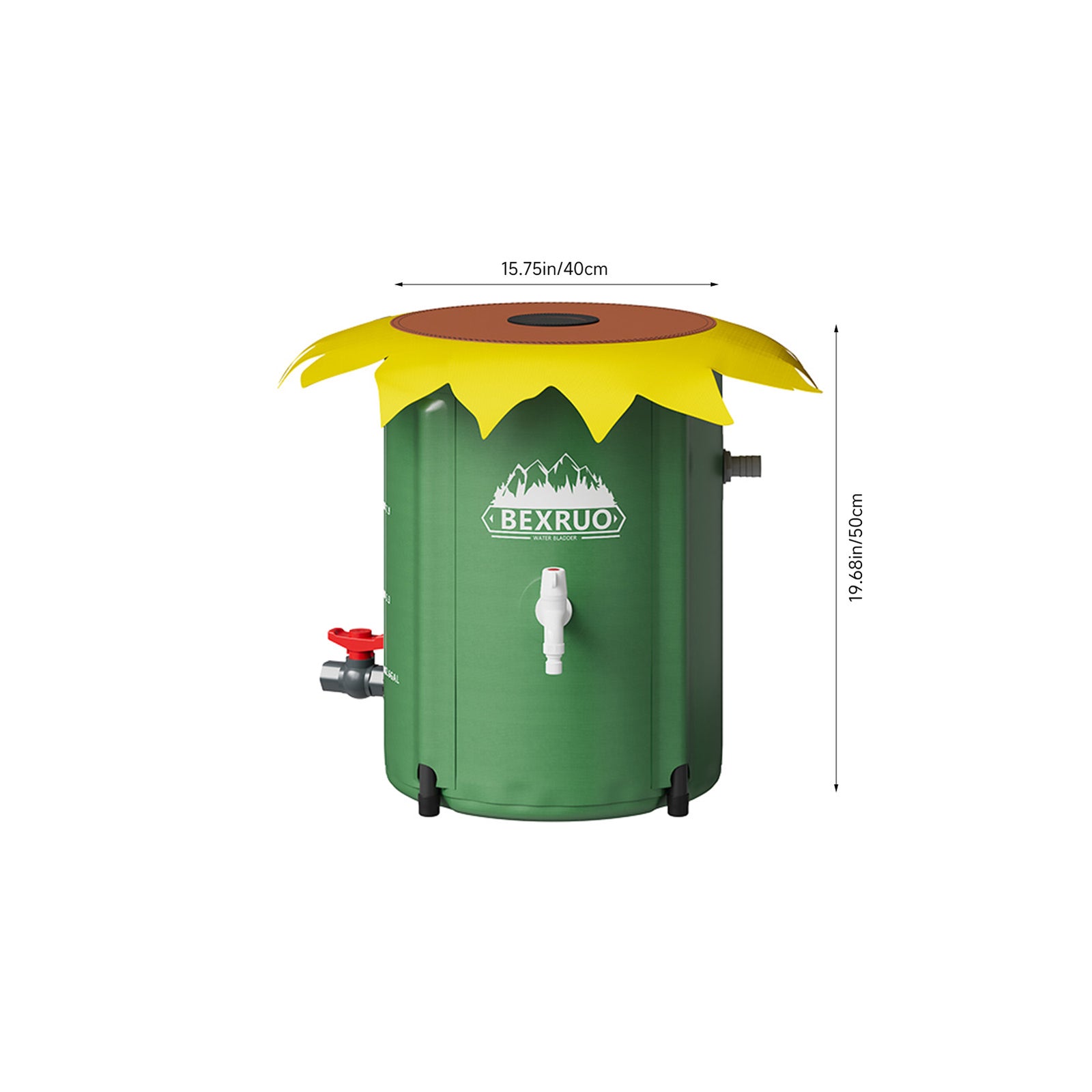 Breeins 50l Collapsible Rain Barrel With Spigot & Overflow