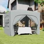 3x3m Pop Up Gazebo With Sides, Bag, Upf50+ | Light Grey