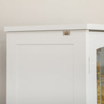 Storage Cabinet With Shelves, Drawer, Glass Door