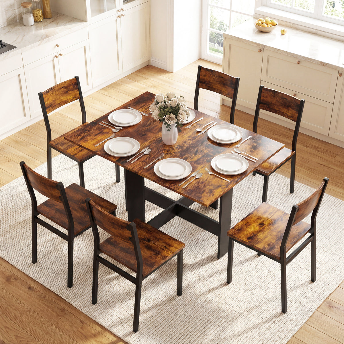 Wooden Folding Table Writing Desk | Rustic Brown