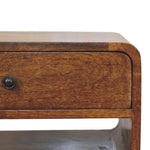 Solid Wood Avora Chestnut Nightstand With Drawer And Open Slot