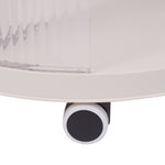 3-tier Plastic Round Bookshelf With Wheels