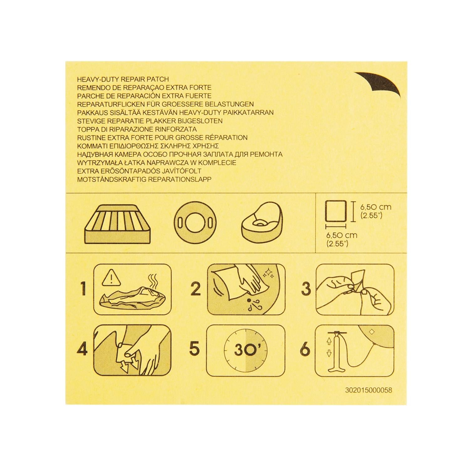 Heavy Duty Inflatables 2.5" X 2.5"/6.5cm X 6.5cm Repair Patch