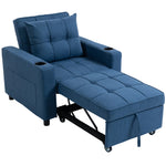 3-in-1 Sofa Bed, Convertible Sleeper Chair With Adjustable Backrest | Blue