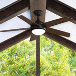 Modern Ceiling Fan Light With Remote, Natural Wood Blades, Led Lighting & Sleep Timer | 5 Blades