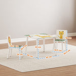 3-piece Kids Table With 2 Chairs Set For Bedroom, Nursery | Green