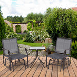 3 Pcs Outdoor Sling Fabric Rocking Glider Chair W/ Table Set