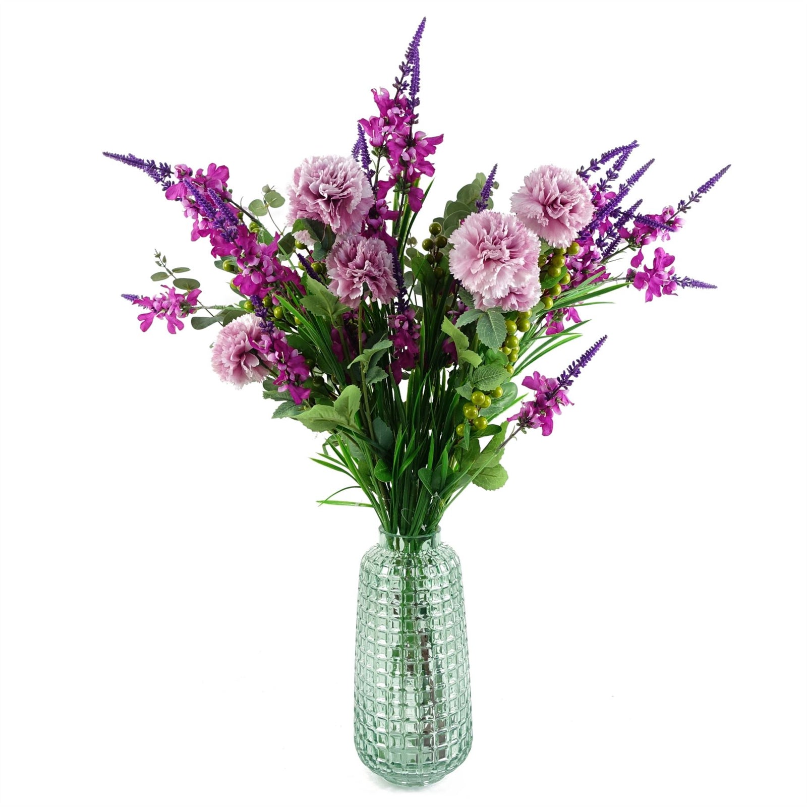 Pack Of 6 X 70cm Pink Artificial Carnation Stem 24 Flowers