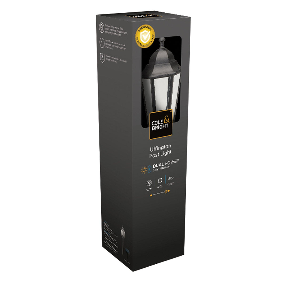 Uffington Solar Post Light | Set of 1 | Black