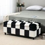 Velvet Storage Ottoman, Button-tufted, Footstool | White