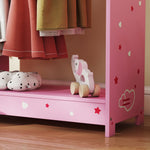 AIYAPLAY Kids Wardrobe, Kids Clothes Rail With Mirror For Bedroom, Pink