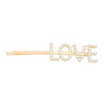 Pearl Words Hairpin Love Letter Statement Hair Clip Fashion Accessory Gold