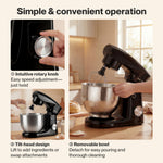 Spector Stand Mixer Electric 5l+4.5l Mixing Bowl 1500w 10 Speed Dough Hook Whisk