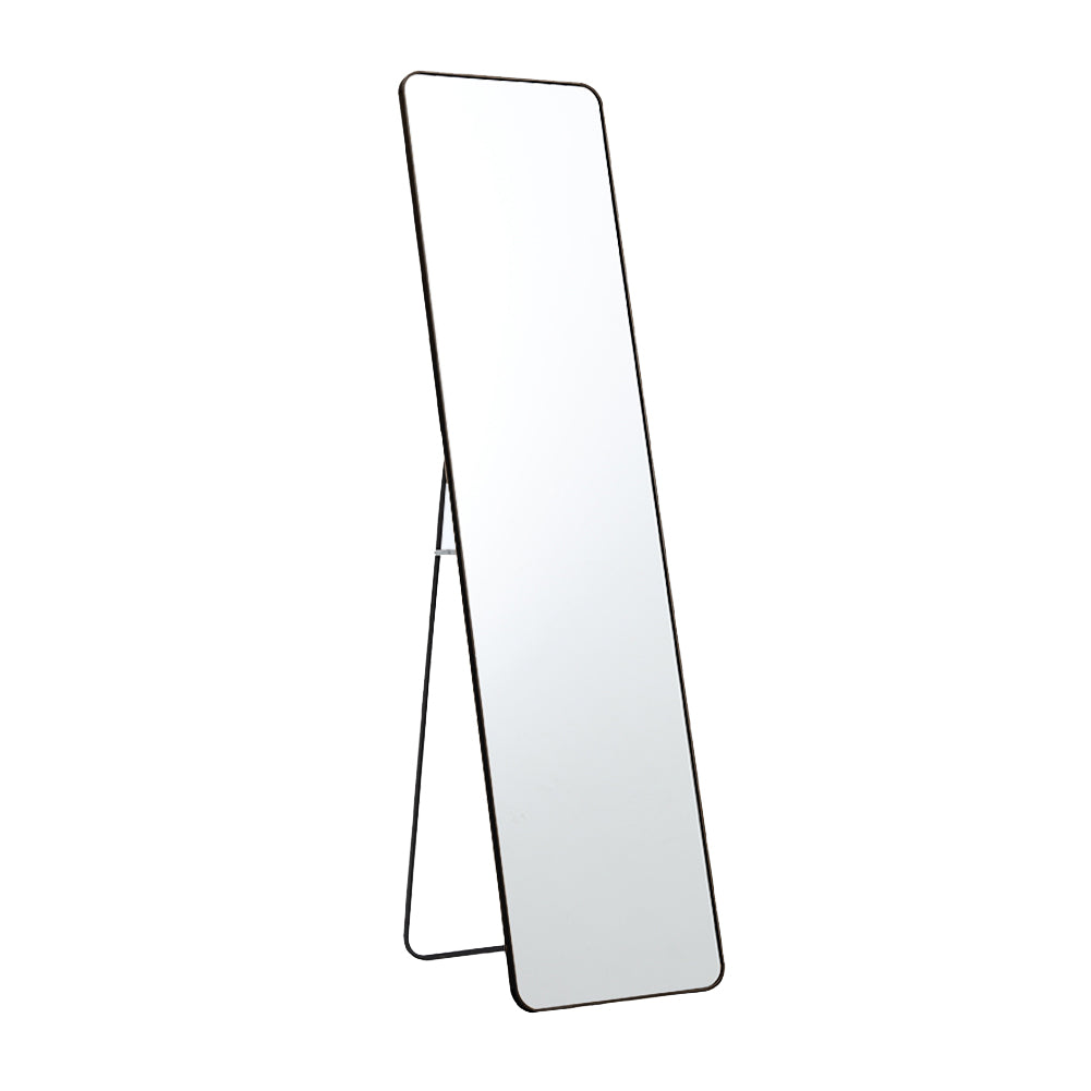 45x155cm Modern Rectangular Metal Floor Mirror Black