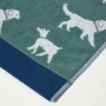 Dog Pattern 100% Cotton Hand Towel | Hand Towel | Green