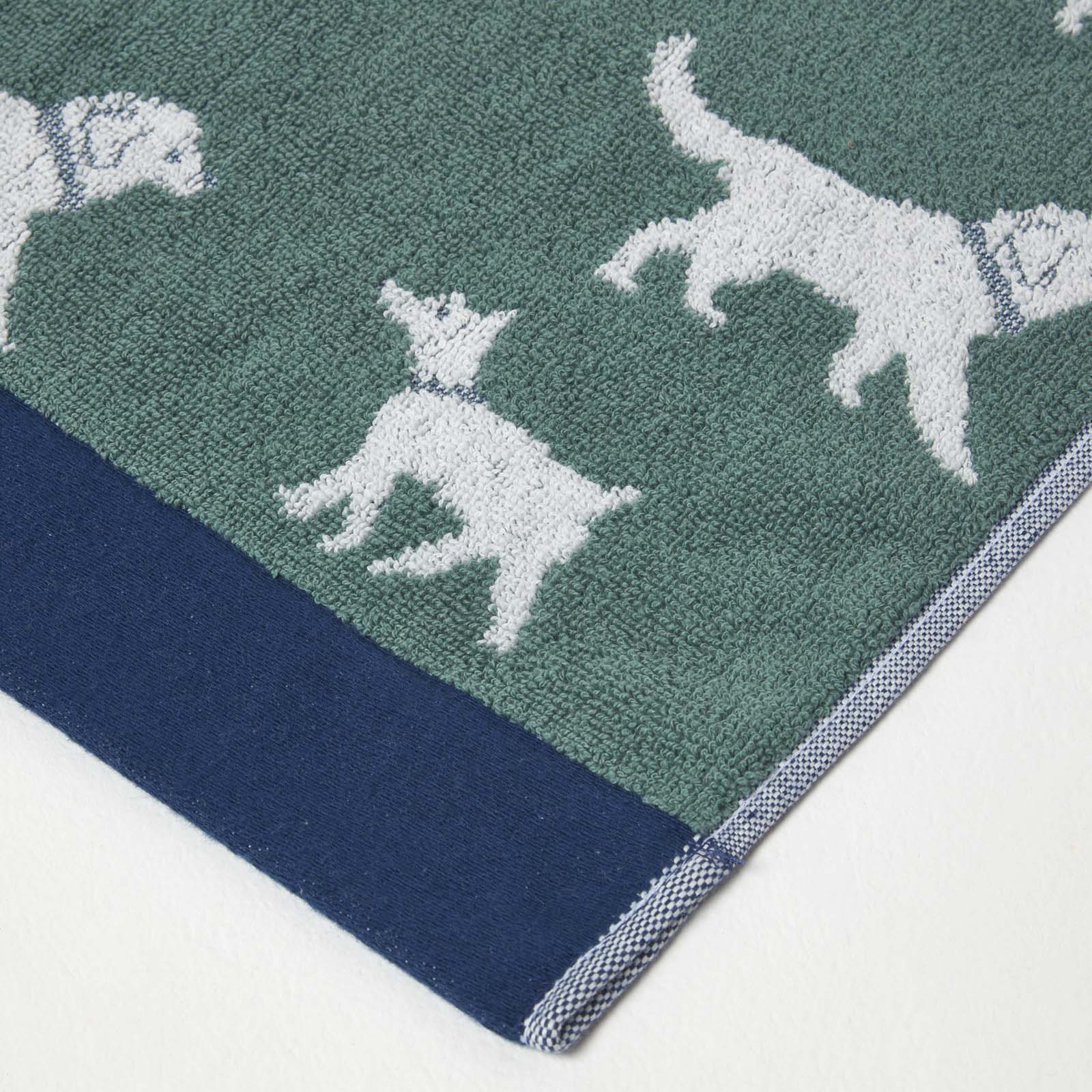 Dog Pattern 100% Cotton Hand Towel | Hand Towel | Green