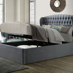 Warwick Velvet Ottoman Bed | Double | Grey