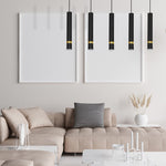 Joker Contemporary Pendant Lamp 5xgu10 Hand Made Cylindrical Style Light | Black & Gold