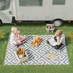 152x243cm Outdoor Straw Rug For Camping/picnic | Gray
