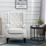 Accent Armchair Home Furniture Retro Tufted Club Wood | One Size | Cream